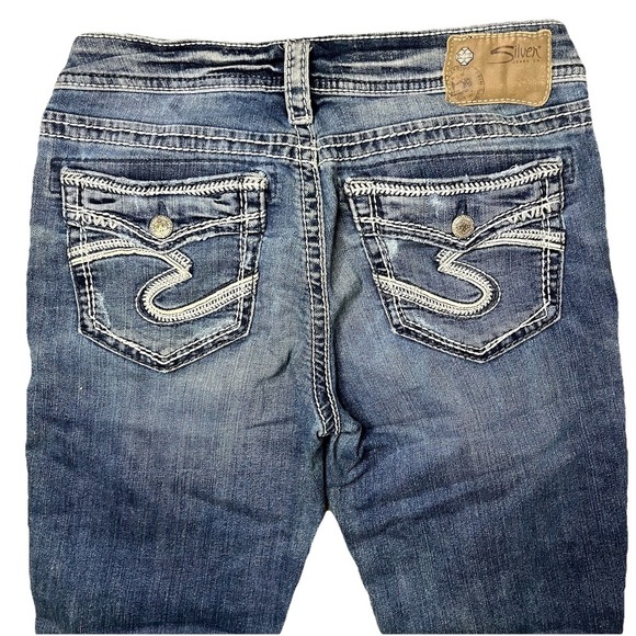 Silver Jeans‎ Co. Aiko Mid Capri W28/L22 Women's Distressed Jeans - Picture 5 of 7